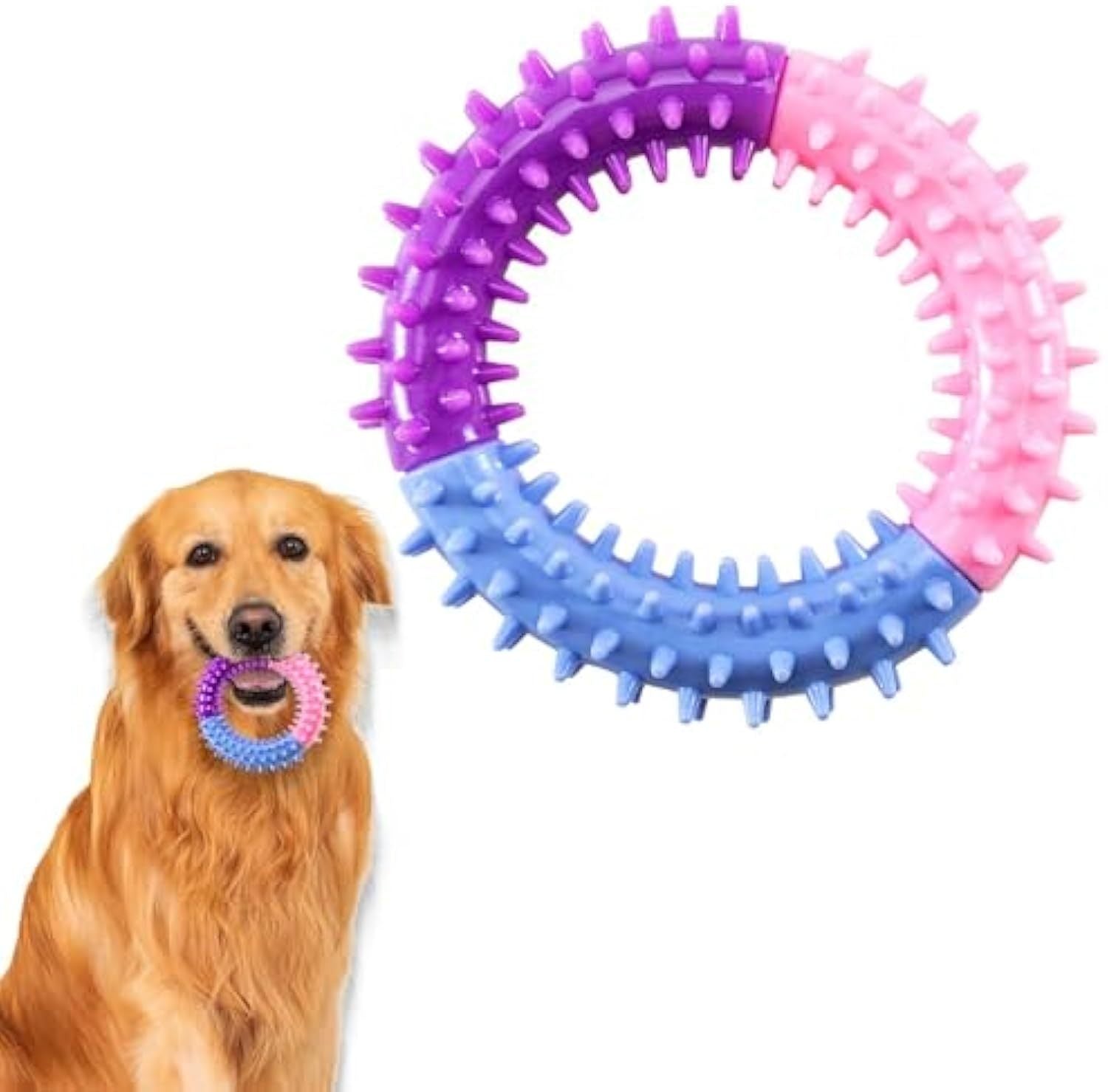Dog Chew Ring Toy, Dog Teething, Rubber Puppy Teething Toys - Small, Medium, Large Dogs