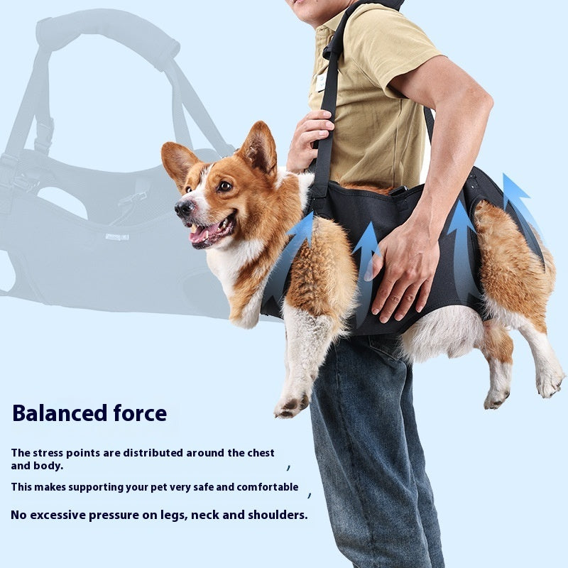 Oxford Cloth Dog Injury Comfy Travel Auxiliary Strap - S-XL