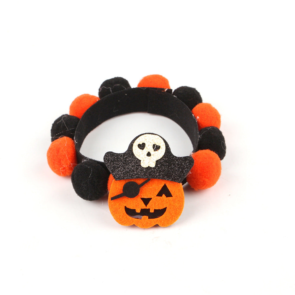 Cat Fun Fur Collar, Pumpkin Cat Accessories - Halloween