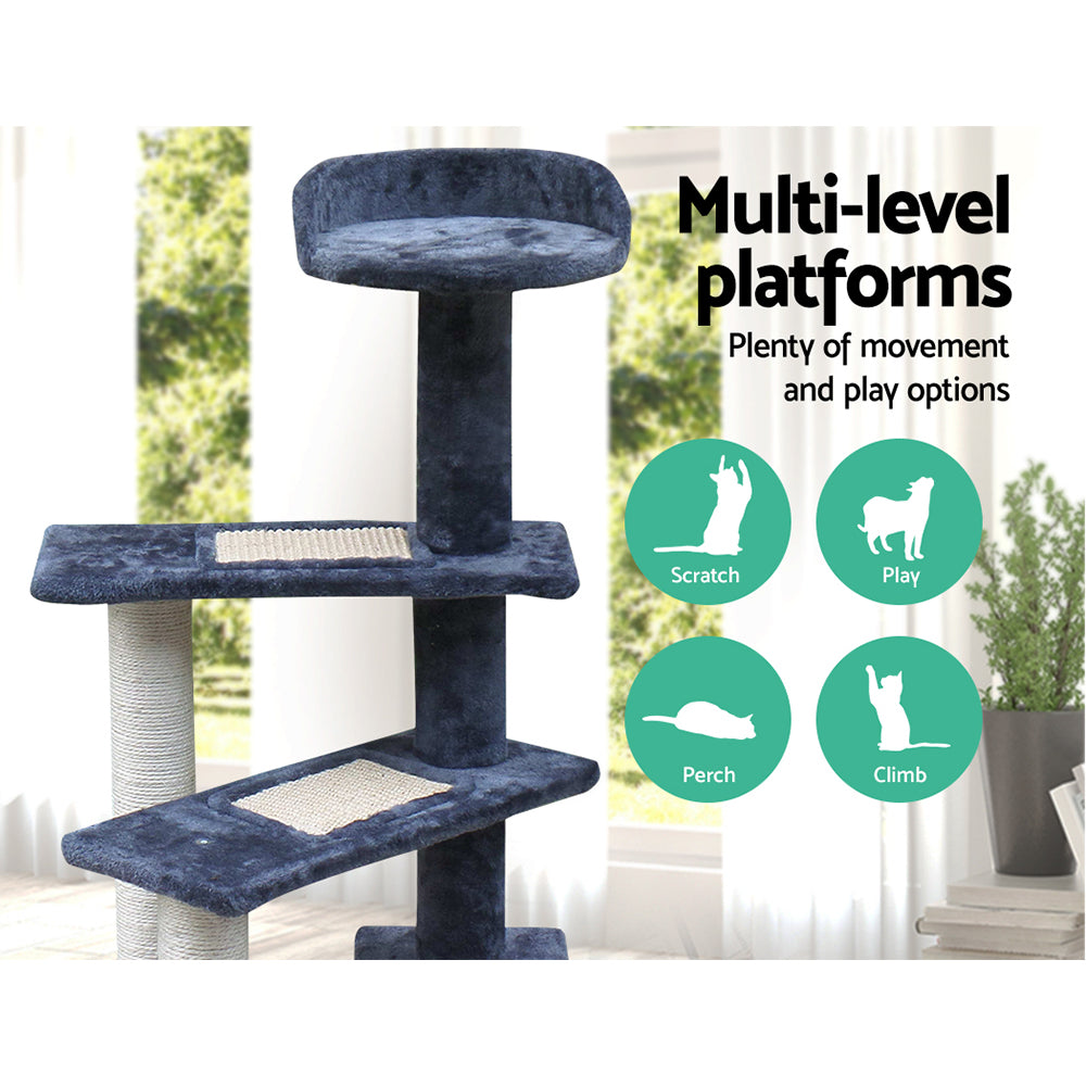 i.Pet Cat Tree 100cm, Scratching Post, Tower, Wood Steps