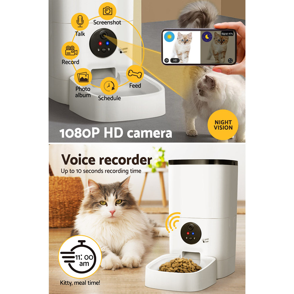 i.Pet Automatic Pet Feeder 6L Auto Camera Dog, Cat Smart HD Camera, WiFi