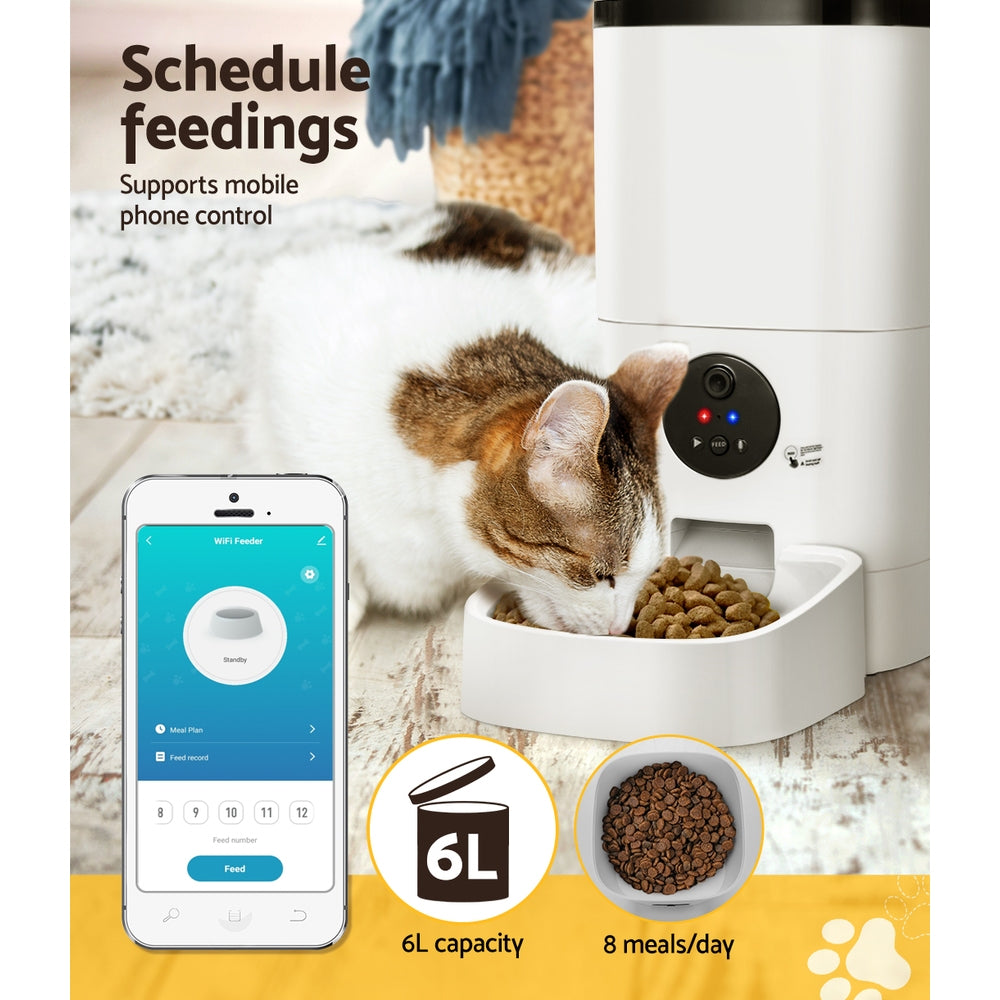i.Pet Automatic Pet Feeder 6L Auto Camera Dog, Cat Smart HD Camera, WiFi