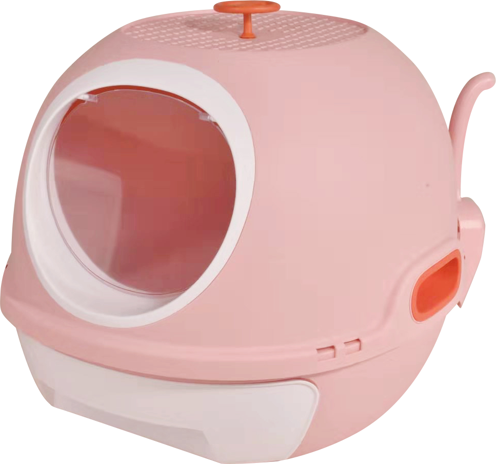 Hooded Cat Toilet Litter Box Tray House With Drawer and Scoop Pink