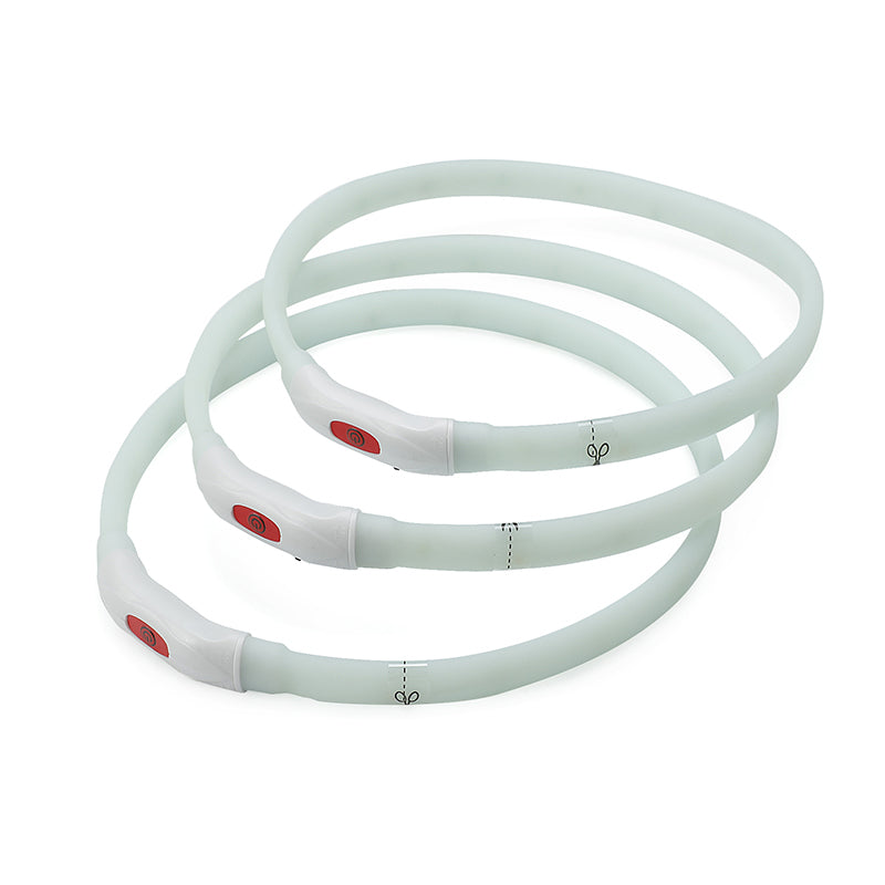 Medium 55CM LED Dog Collar, USB Rechargeable, Night Glow
