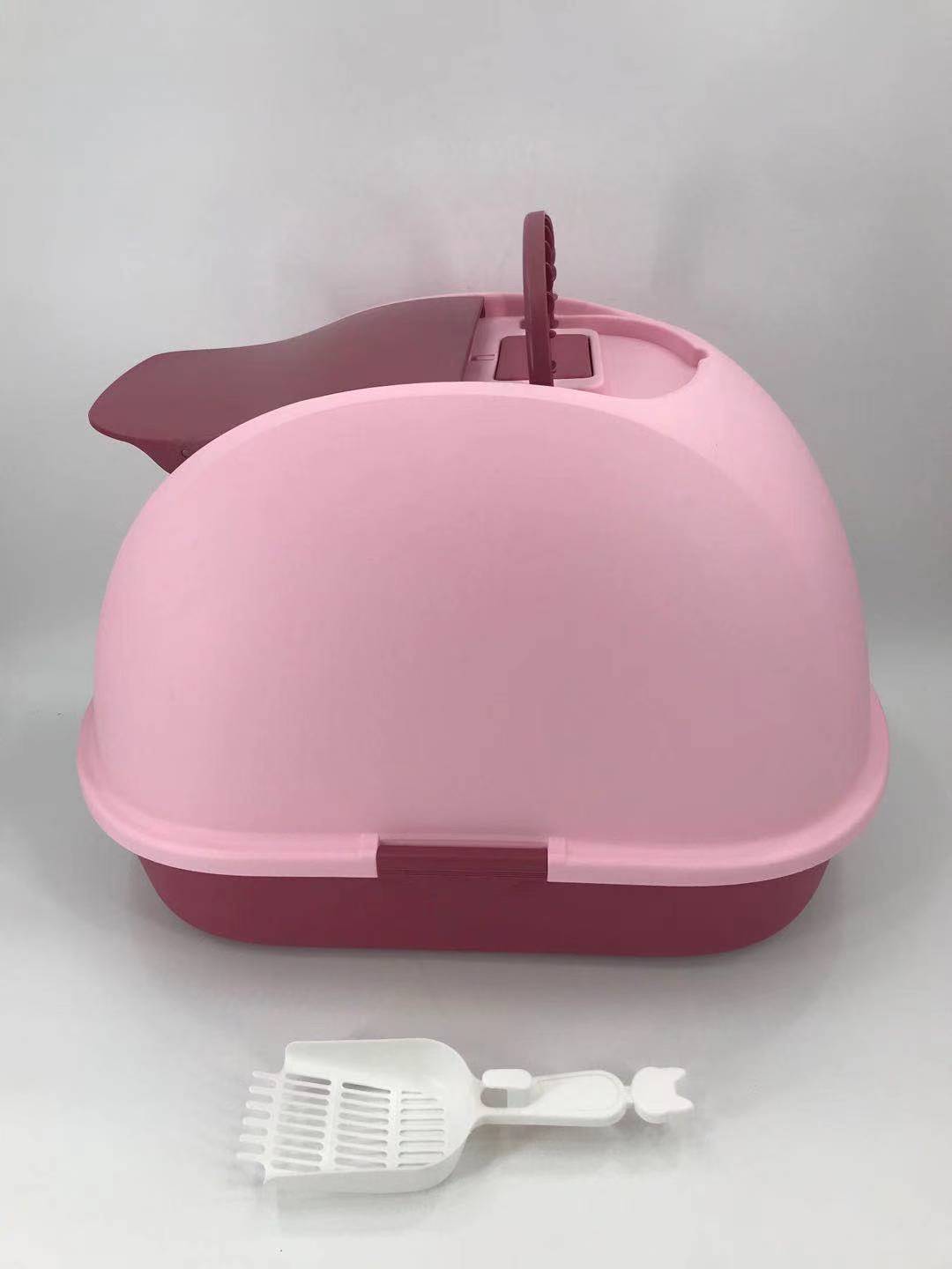 XL Portable Hooded Cat Toilet Litter Box Tray House with Charcoal Filter and Scoop