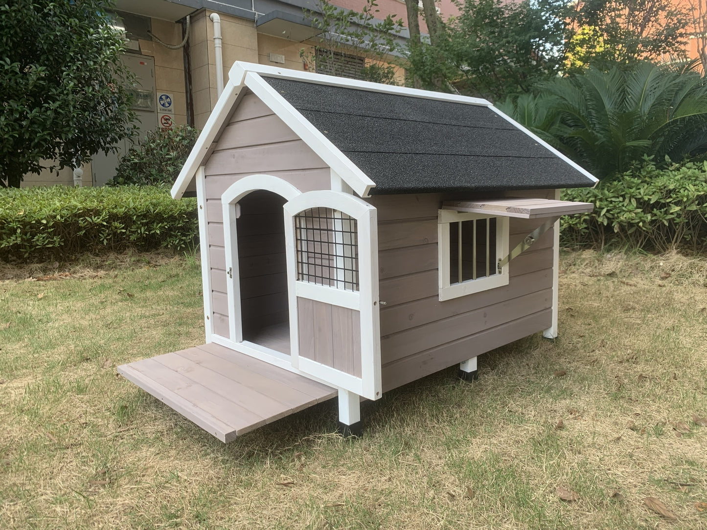 XL Timber Pet Dog Kennel House Puppy Wooden Timber Cabin With Door