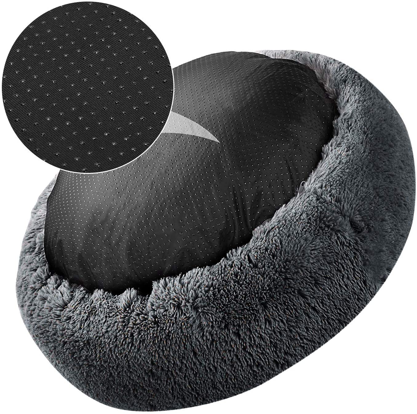 Soft Dog and Cat Bed, Round Washable, Plush Pet Kennel - Small 50cm