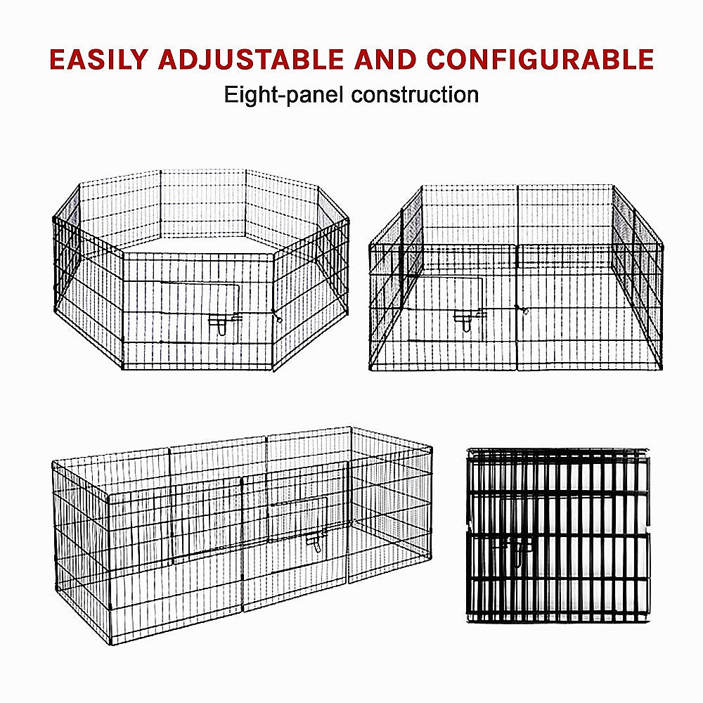 24" 8 Panel Pet Dog Playpen, Puppy Exercise
